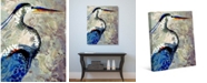 Creative Gallery Crane with Blue Feathers 20" x 16" Canvas Wall Art Print